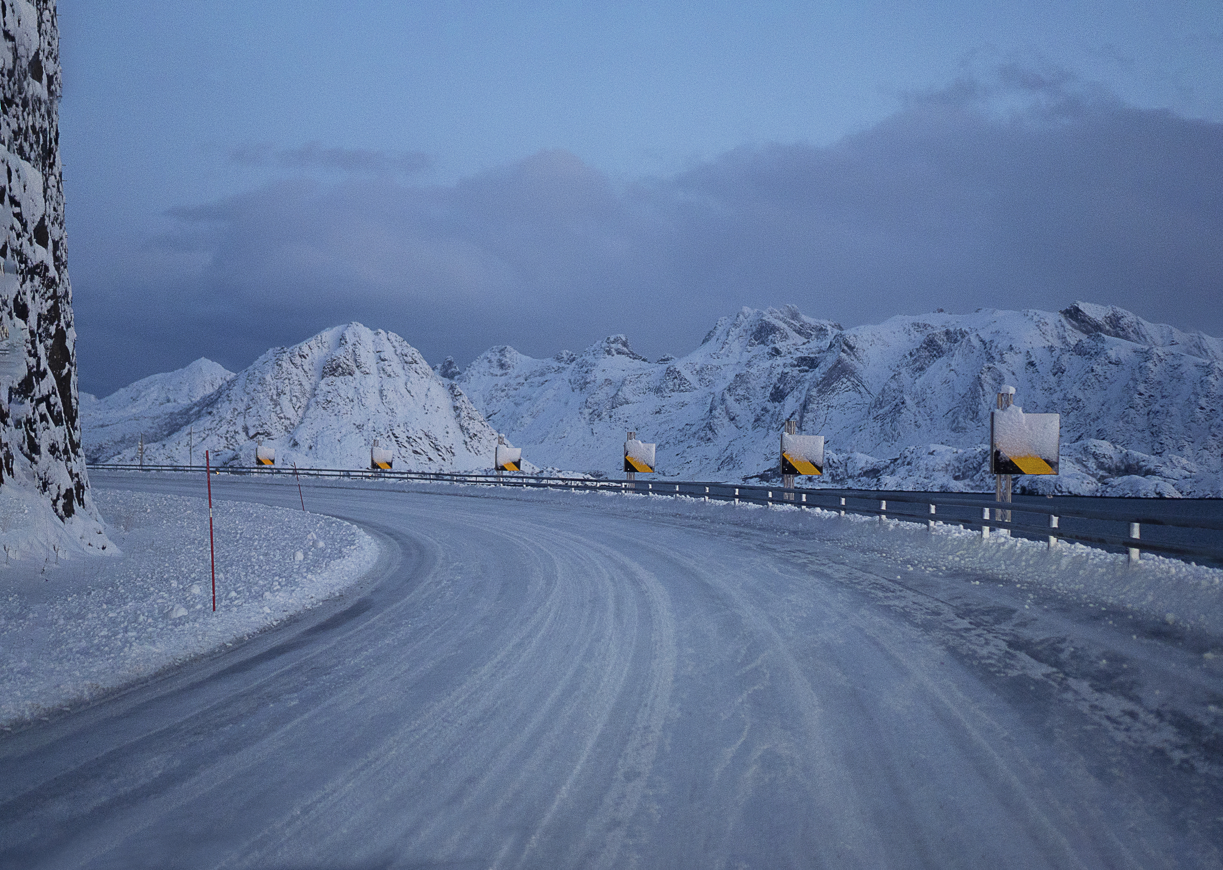 lofoten norway reine snow road trip arctic