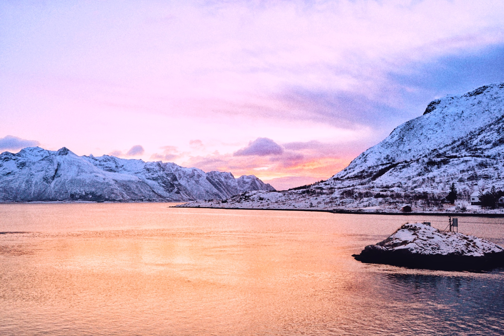 lofoten drive norway arctic circle islands golden hour sunset sunrise