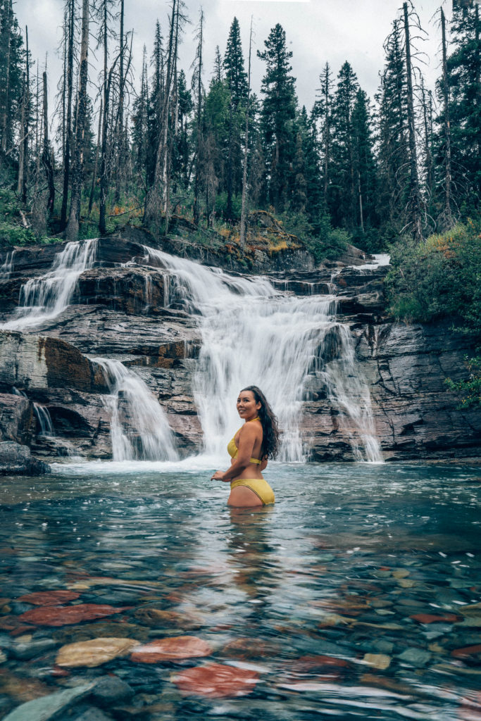 st marys falls glacier national park